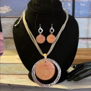 Chico’s 2 pc set-faux gemstone earrings&necklace.4